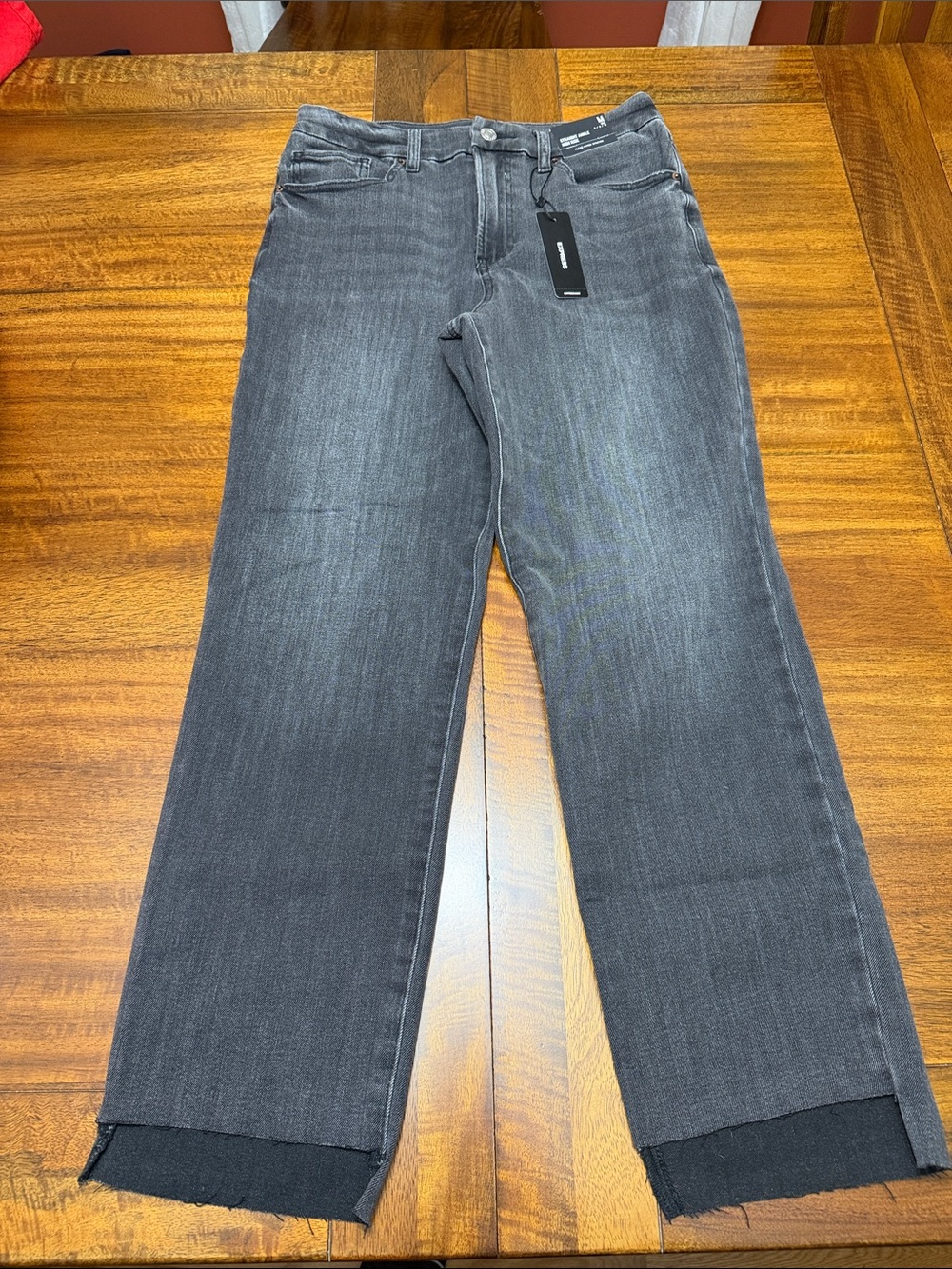 Express Straight-Leg Dark Gray Women's Jeans